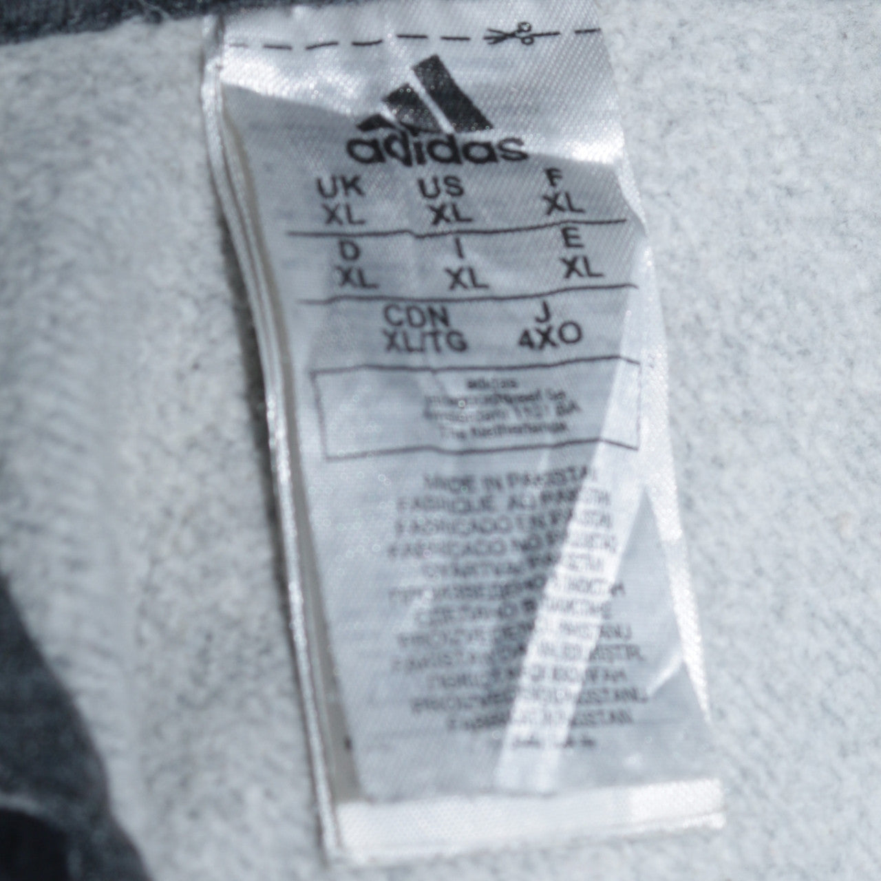 Adidas Men’s Grey XL Pullover Hoodie with Logo Stripes