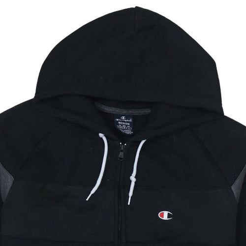 Champion Mens Black Full Zip Hoodie Medium Sports Casual