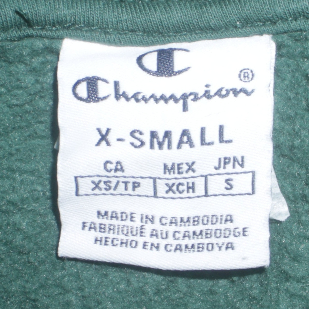 Champion Womens Green Pullover Hoodie XS Cotton Blend Casual