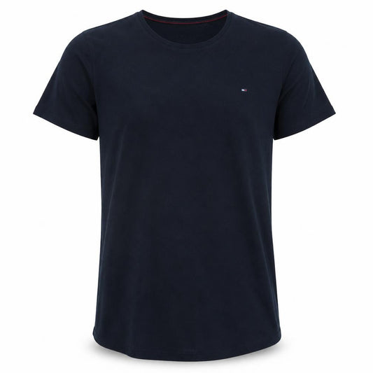 Front view of Tommy Jeans Men's Blue 2XL Crew Neck Short Sleeve Cotton T-Shirt