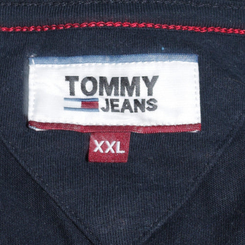 Tommy Jeans Men's Blue 2XL Crew Neck Short Sleeve Cotton T-Shirt