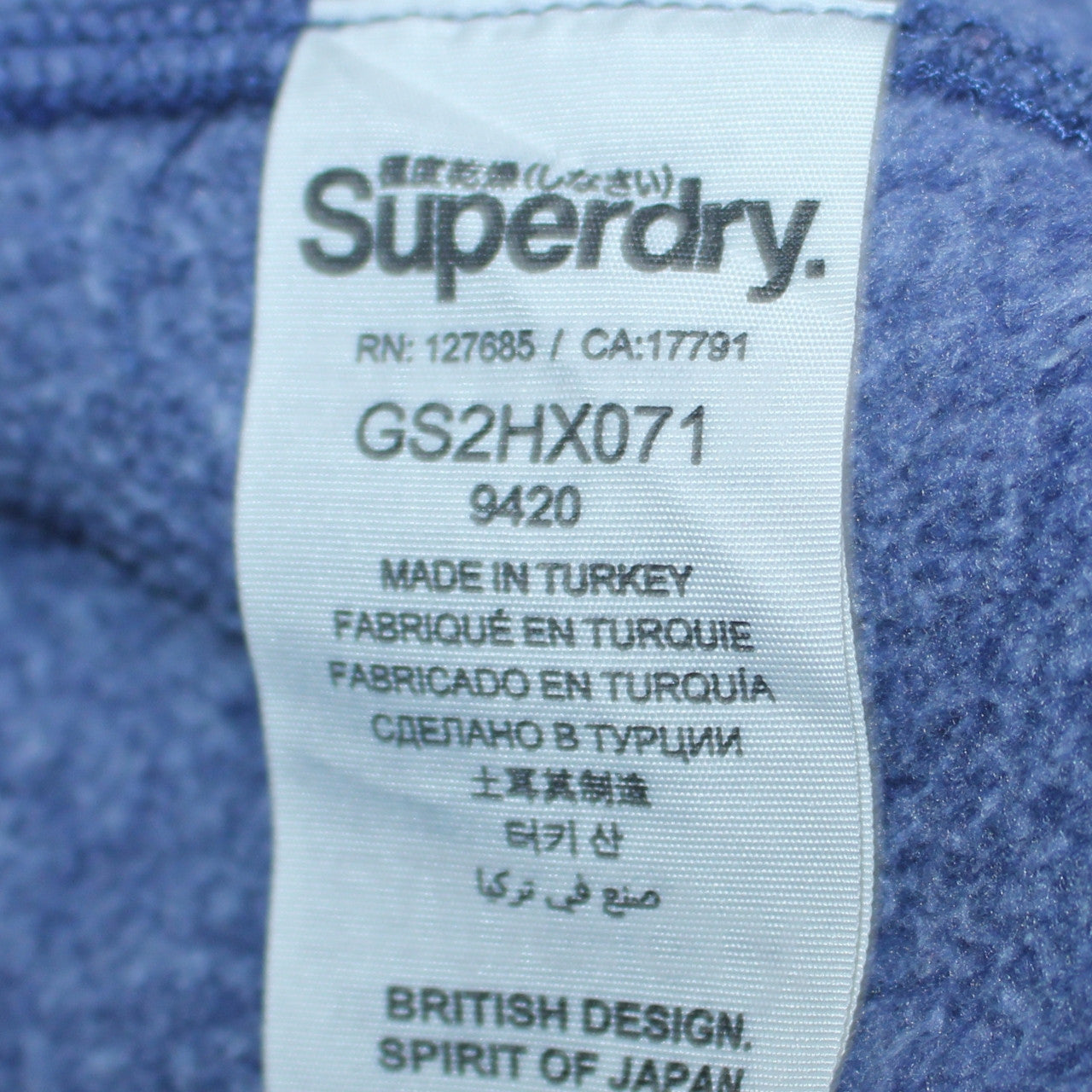 Superdry Women Blue Small Hoodie Pullover Vintage Logo Cotton
