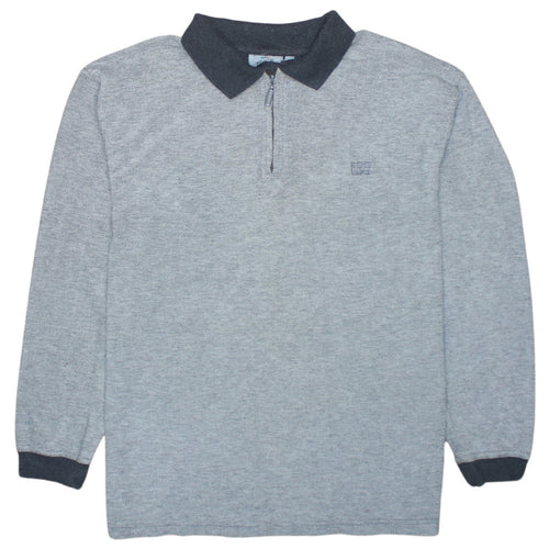 Brice Men's Grey Collared 1/2 Zip Knit Sweatshirt Size L