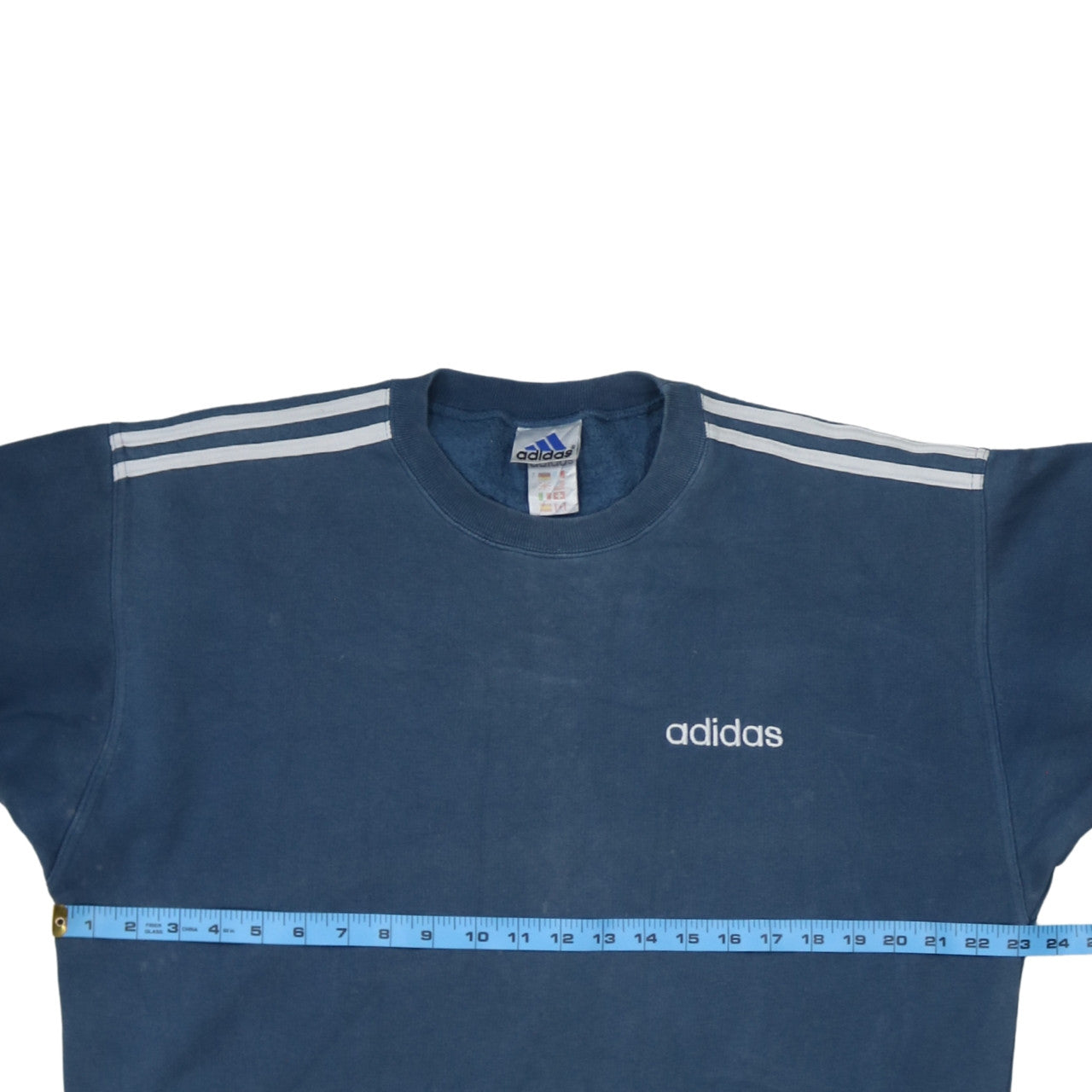 Adidas Mens Blue Embroidered Logo Pullover Sweatshirt Size L