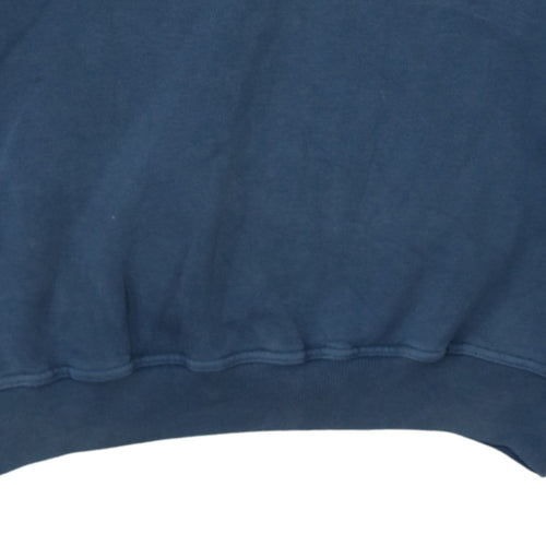 Adidas Mens Blue Embroidered Logo Pullover Sweatshirt Size L