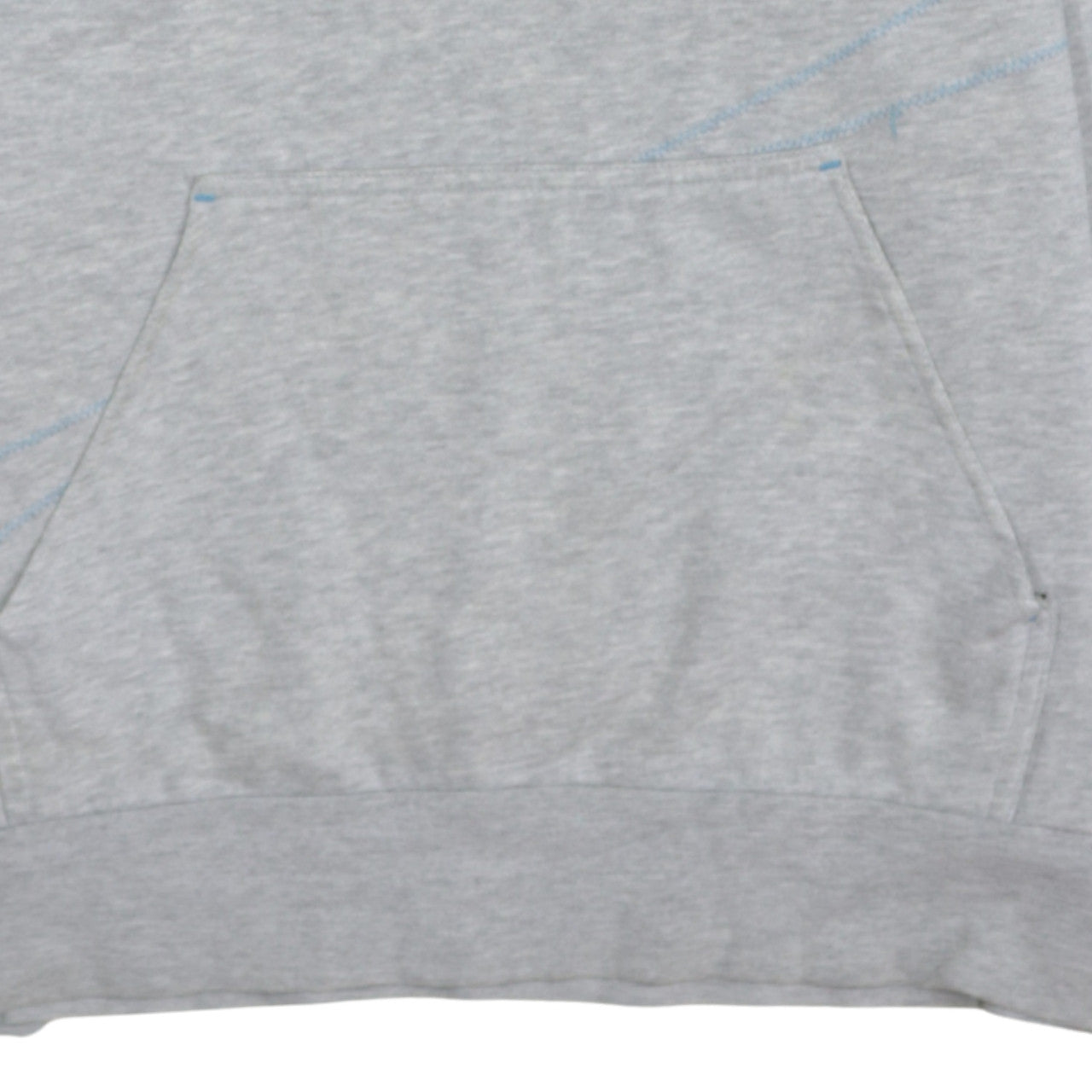 Adidas Mens Grey Hoodie M Pullover Logo Hoodie with Blue Lining