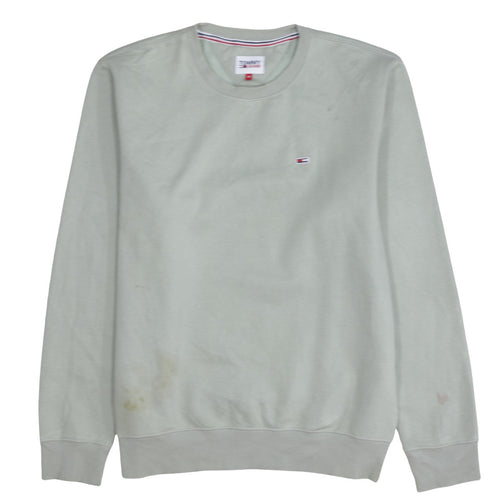 Tommy Jeans Men's Beige Crew Neck Sweatshirt M Pullover Classic Logo
