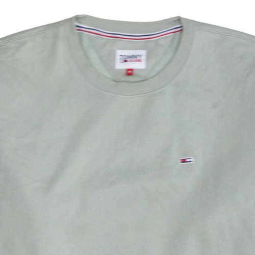 Tommy Jeans Men's Beige Crew Neck Sweatshirt M Pullover Classic Logo