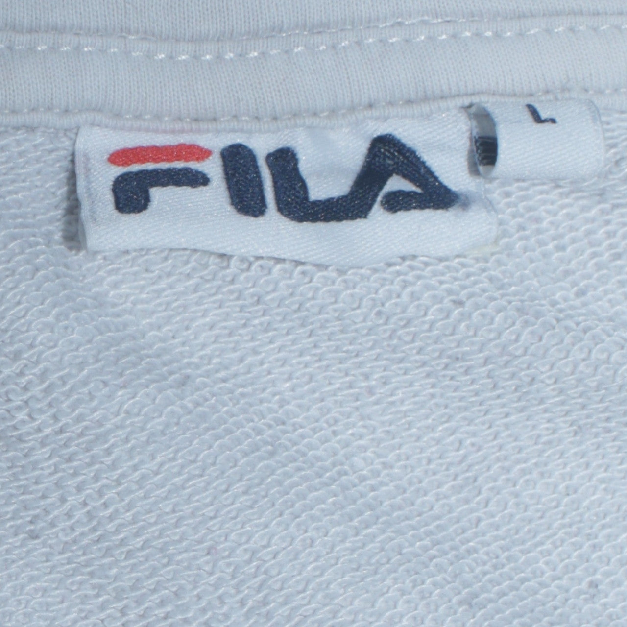 FILA Men's White Red Black Pullover Hoodie L Logo Sportswear