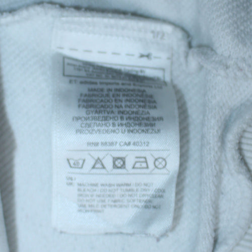 Adidas Womens White XL Pullover Sweatshirt with Logo Sleeves