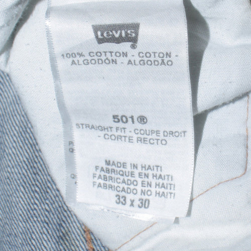 Levi's Men's Blue 501 Straight Leg Button Fly Jeans 33x30 Classic Fit