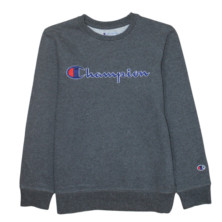 Champion Men’s Grey Embroidered Logo Pullover Sweatshirt M