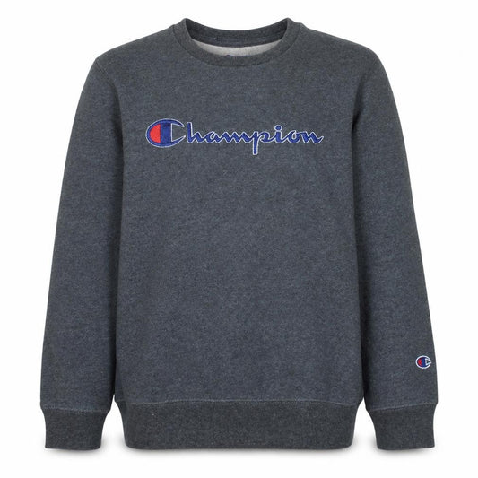 Front view of Champion Men’s Grey Embroidered Logo Pullover Sweatshirt M