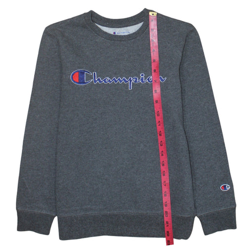 Champion Men’s Grey Embroidered Logo Pullover Sweatshirt M