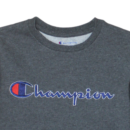 Champion Men’s Grey Embroidered Logo Pullover Sweatshirt M
