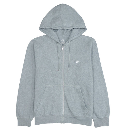 Nike Mens Grey Full Zip Hoodie L Sportswear Cotton Blend