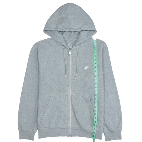 Nike Mens Grey Full Zip Hoodie L Sportswear Cotton Blend