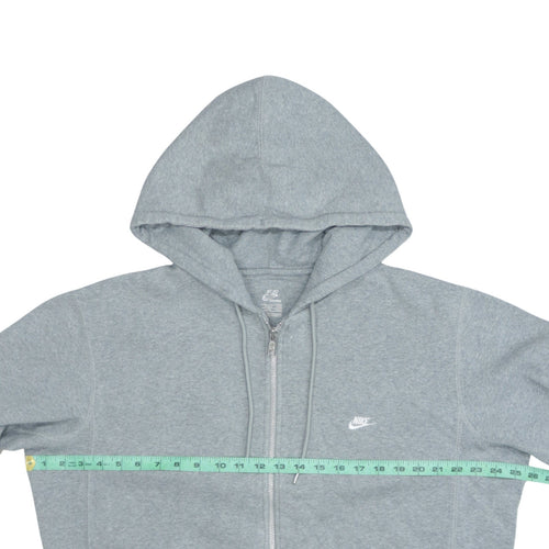 Nike Mens Grey Full Zip Hoodie L Sportswear Cotton Blend