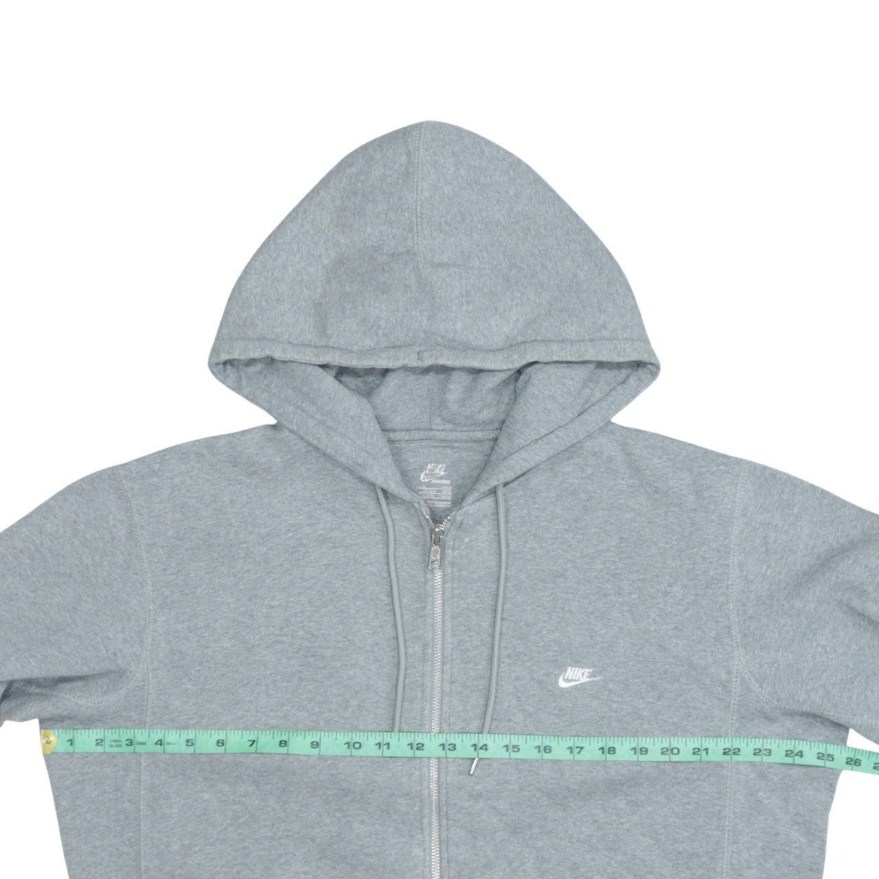 Nike Mens Grey Full Zip Hoodie L Sportswear Cotton Blend