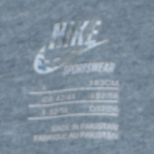 Nike Mens Grey Full Zip Hoodie L Sportswear Cotton Blend