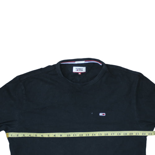 Tommy Jeans Men's Black XL Long Sleeve Cotton Regular Fit Top