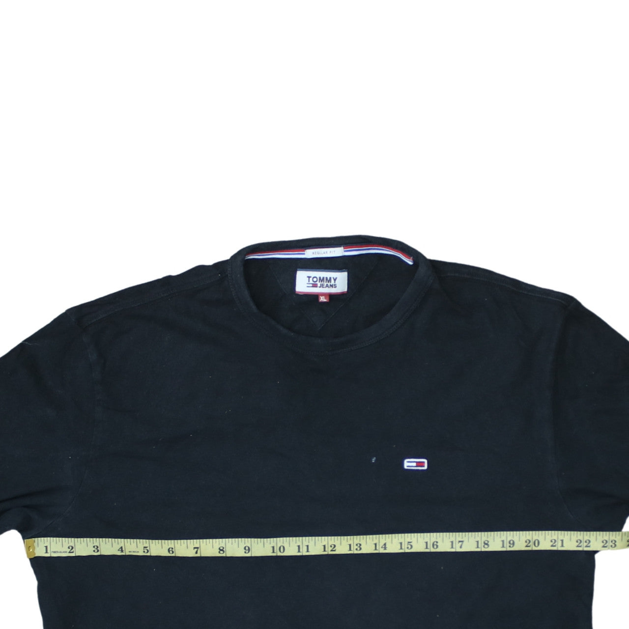 Tommy Jeans Men's Black XL Long Sleeve Cotton Regular Fit Top