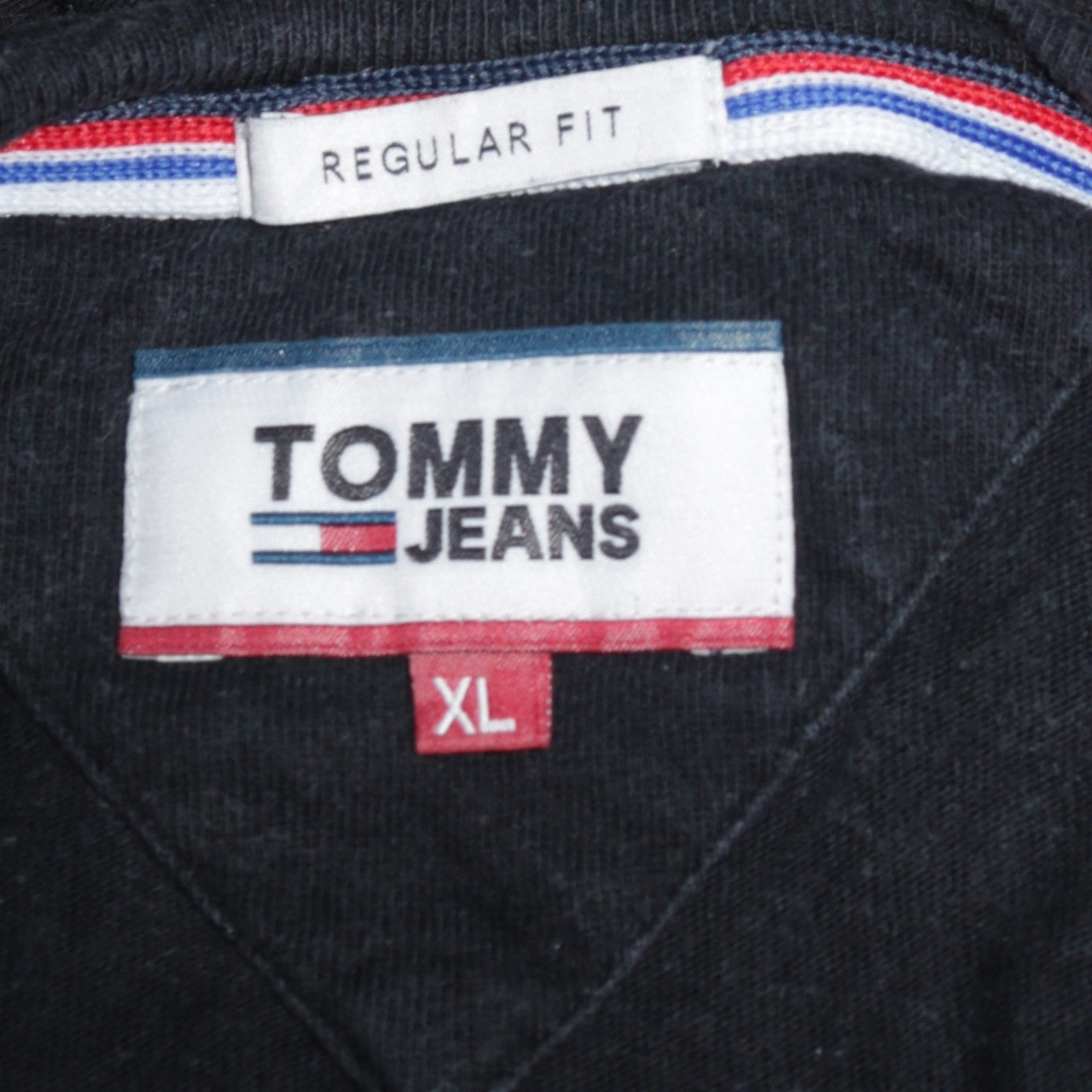 Tommy Jeans Men's Black XL Long Sleeve Cotton Regular Fit Top