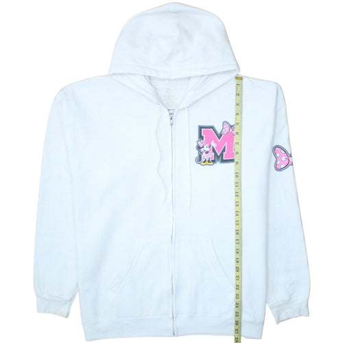Hanes Disneyland Women White Full Zip Hoodie Minnie Mouse XL