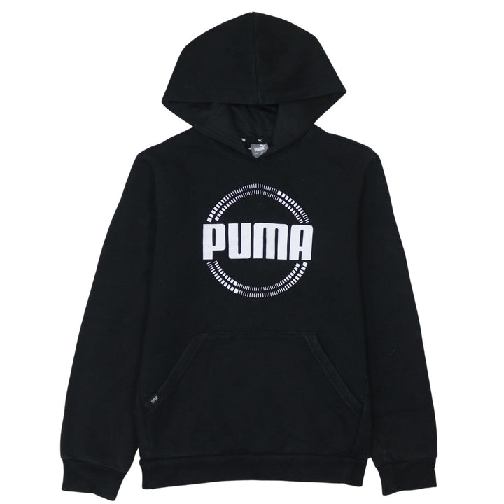 Puma Boys Black Pullover Hoodie 13-14 Years Fleece Hooded Sweatshirt