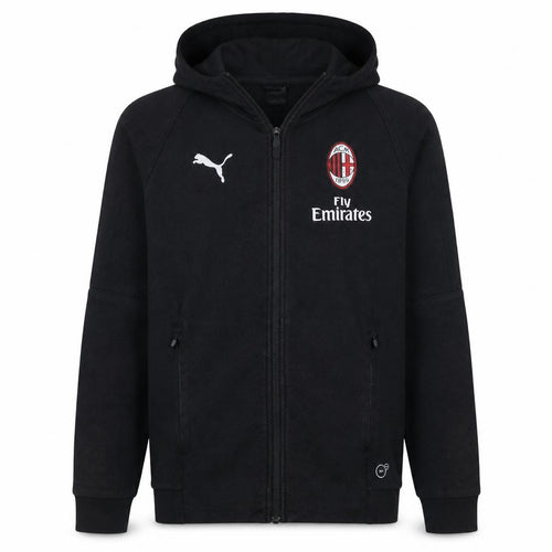Puma Boys Black AC Milan Full Zip Hoodie 13-14 Years Football Sweatshirt