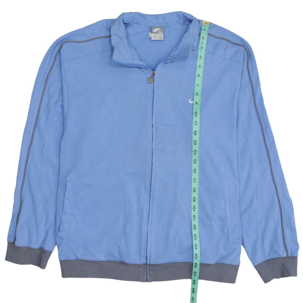Nike Men Blue XL Track Jacket Full Zip Cotton Blend