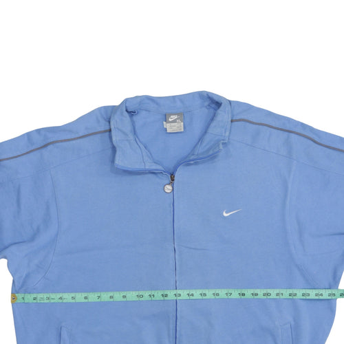 Nike Men Blue XL Track Jacket Full Zip Cotton Blend