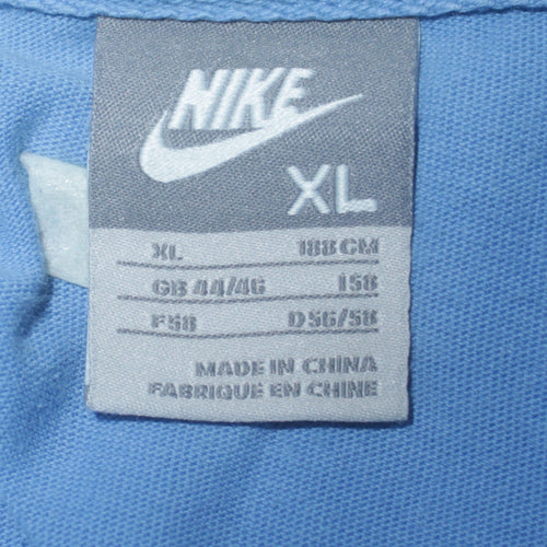Nike Men Blue XL Track Jacket Full Zip Cotton Blend