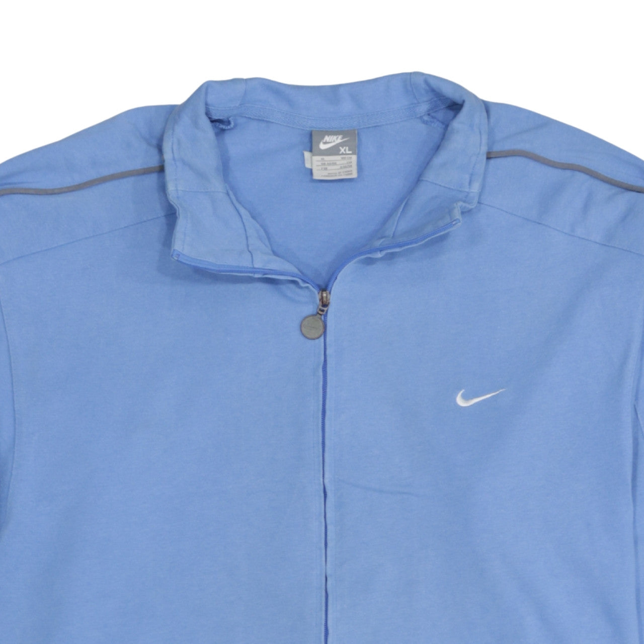 Nike Men Blue XL Track Jacket Full Zip Cotton Blend