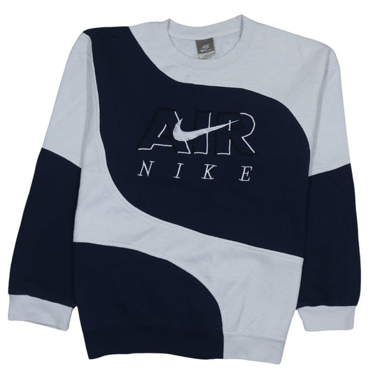 Nike Air Men's Blue Pullover Fleece Sweatshirt L Vintage Embroidered