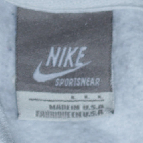 Nike Air Men's Blue Pullover Fleece Sweatshirt L Vintage Embroidered