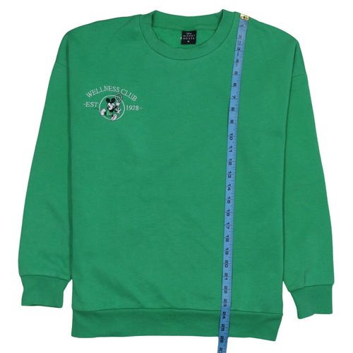Disney Mickey Mouse Green Sweatshirt Womens M 12-14 Wellness Club
