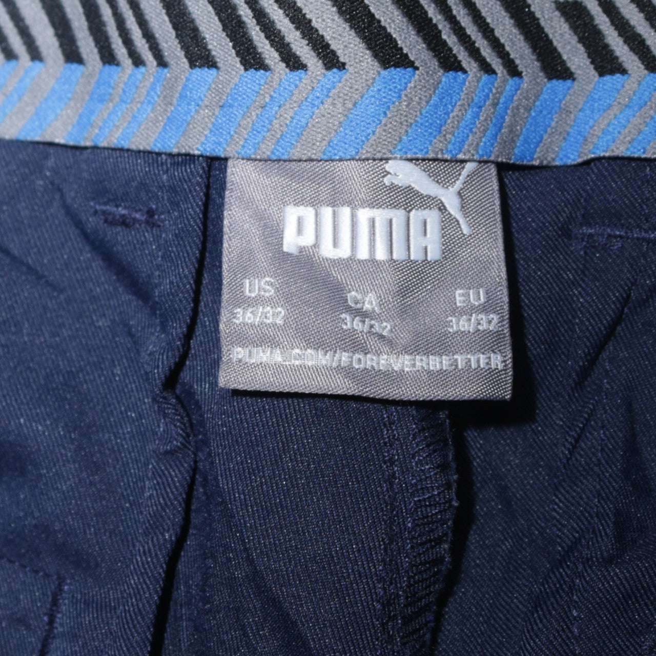 Puma Men's Blue Chino Trousers 36x32 Straight Fit Cotton Blend
