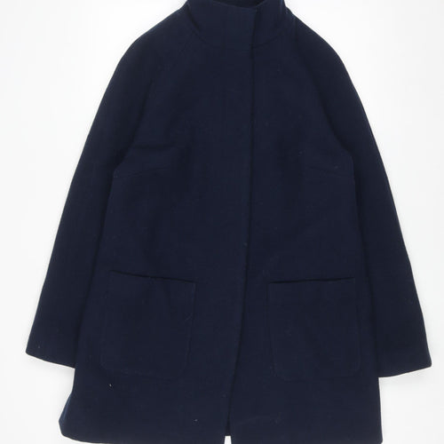 Marks and Spencer Women's Blue Classic Wool Blend Mid-Length Coat Size 14
