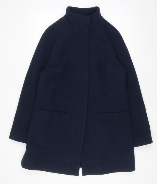Marks and Spencer Women's Blue Classic Wool Blend Mid-Length Coat Size 14