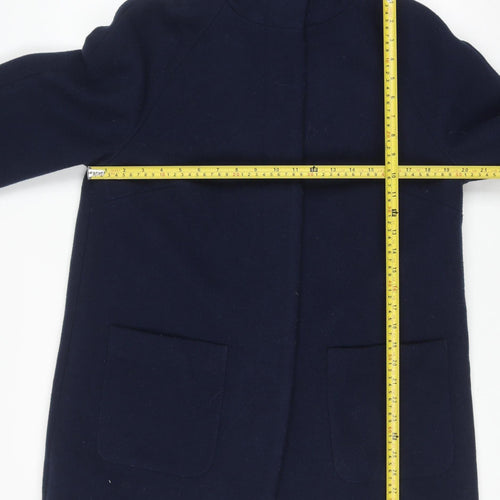 Marks and Spencer Women's Blue Classic Wool Blend Mid-Length Coat Size 14
