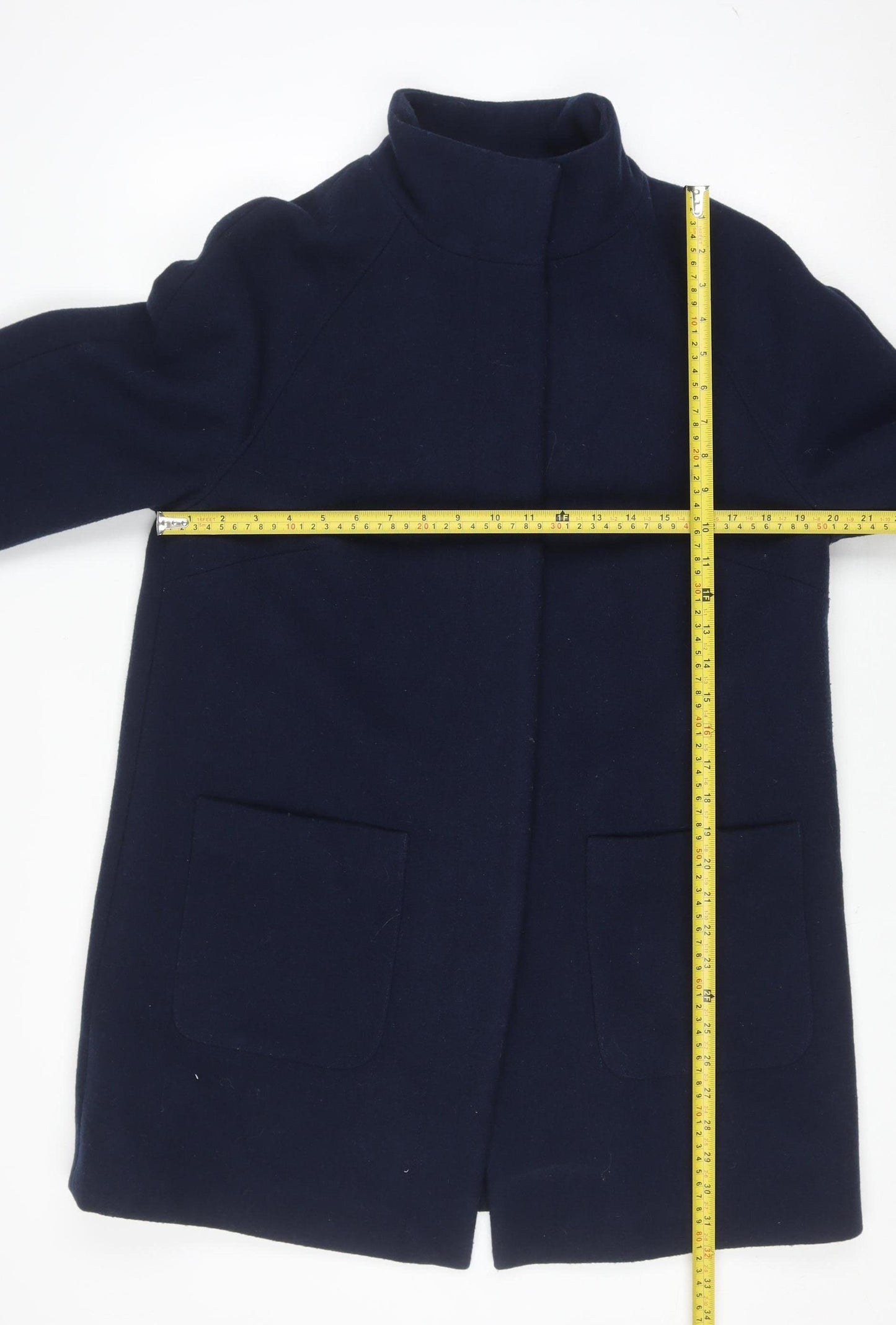 Marks and Spencer Women's Blue Classic Wool Blend Mid-Length Coat Size 14