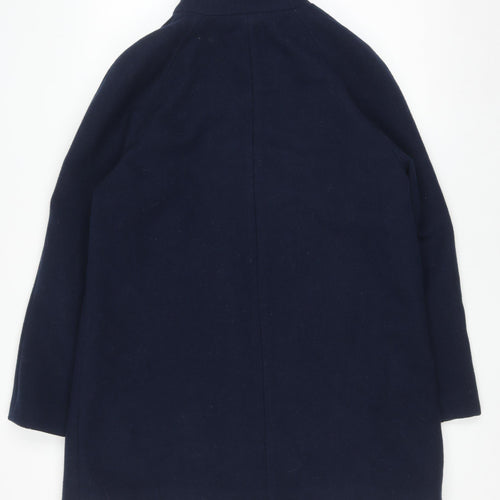 Marks and Spencer Women's Blue Classic Wool Blend Mid-Length Coat Size 14