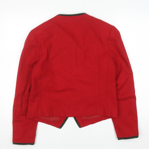 Meico Women’s Red Cotton Blazer Size 10 Country Style Jacket