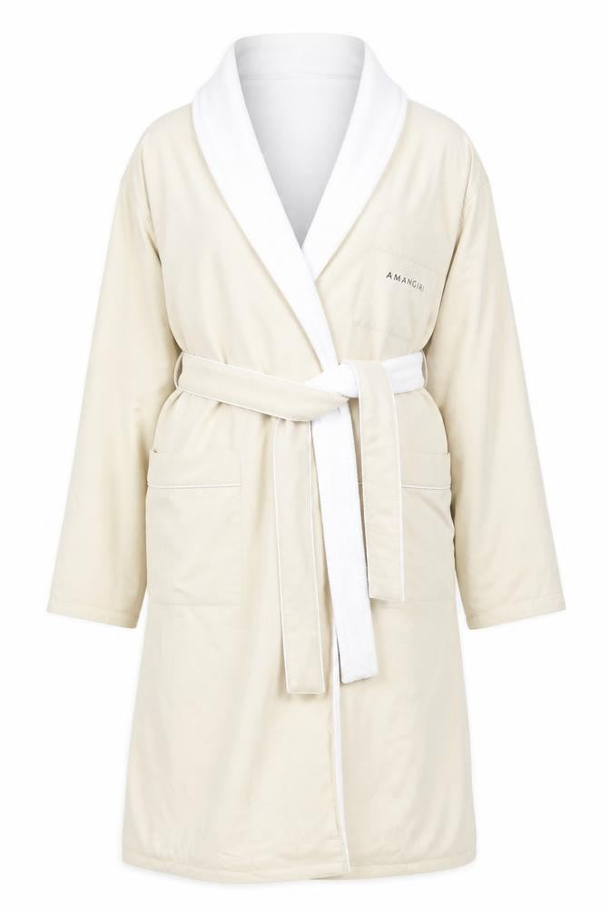Monarch Cypress Women Beige Fleece Kimono Robe M