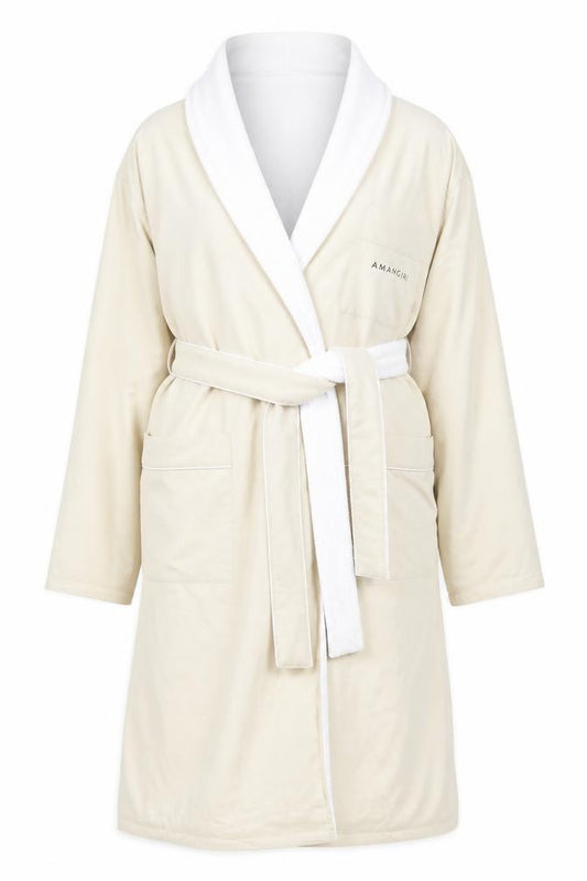 Monarch Cypress Women Beige Fleece Kimono Robe M