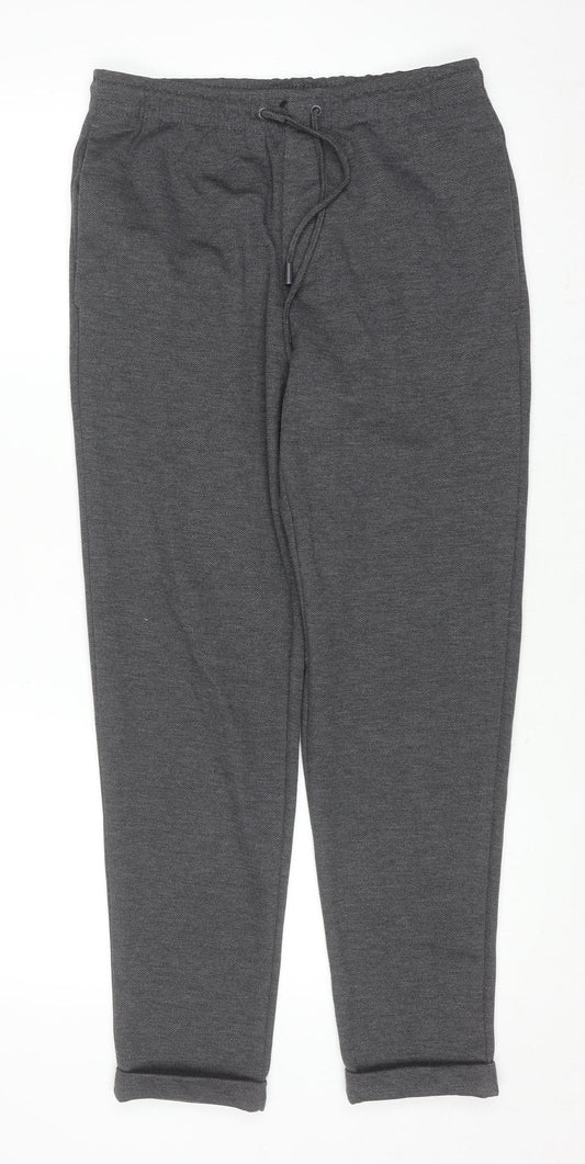 ZARA Men’s Grey Jogger Trousers Size S Elastic Waist Casual