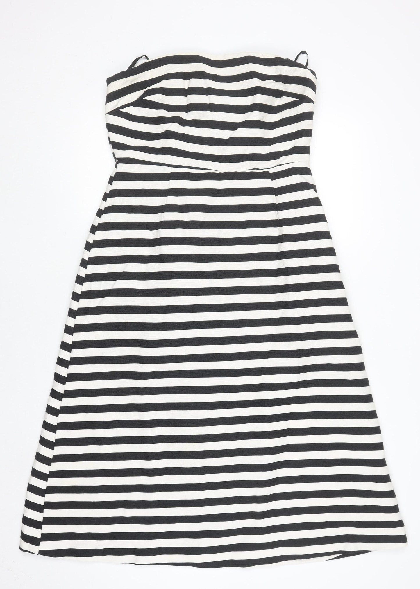 ASOS Women’s Black White Striped Strapless A-Line Dress Size 12