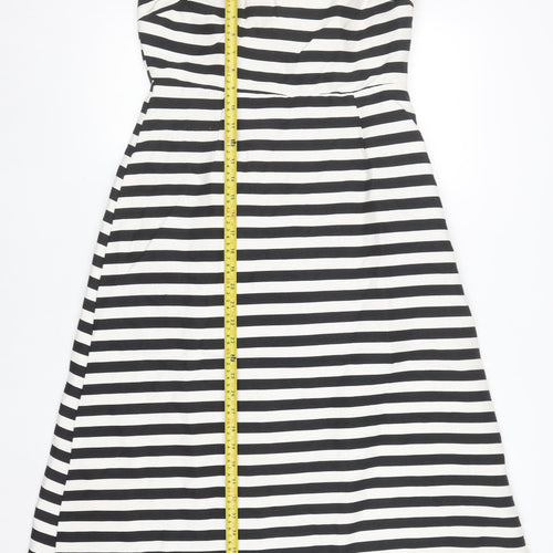 ASOS Women’s Black White Striped Strapless A-Line Dress Size 12