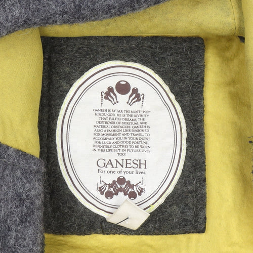 Ganesh Men's Green Wool Blend Hooded Button Coat 2XL